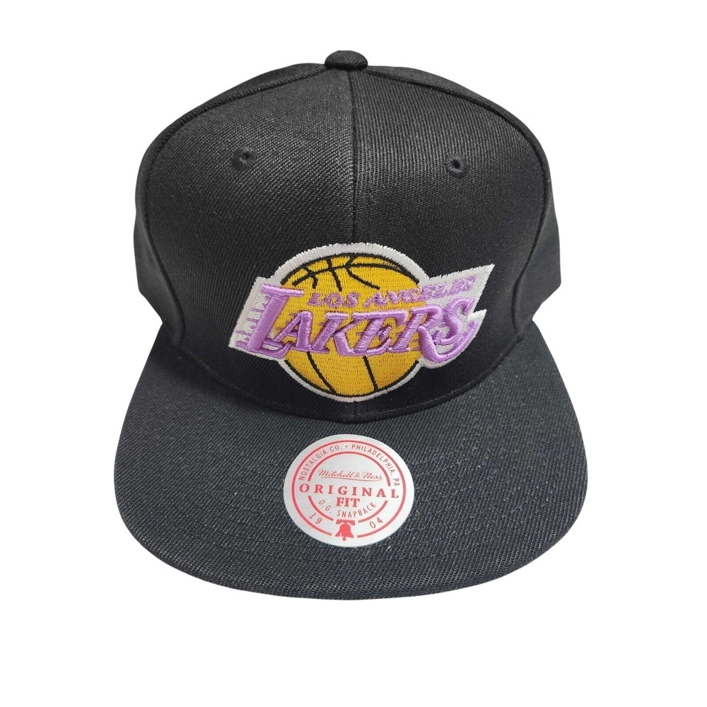 Mitchell & Ness Los Angeles Lakers NBA Basketball Snapback Hat Cap LA Black Pink